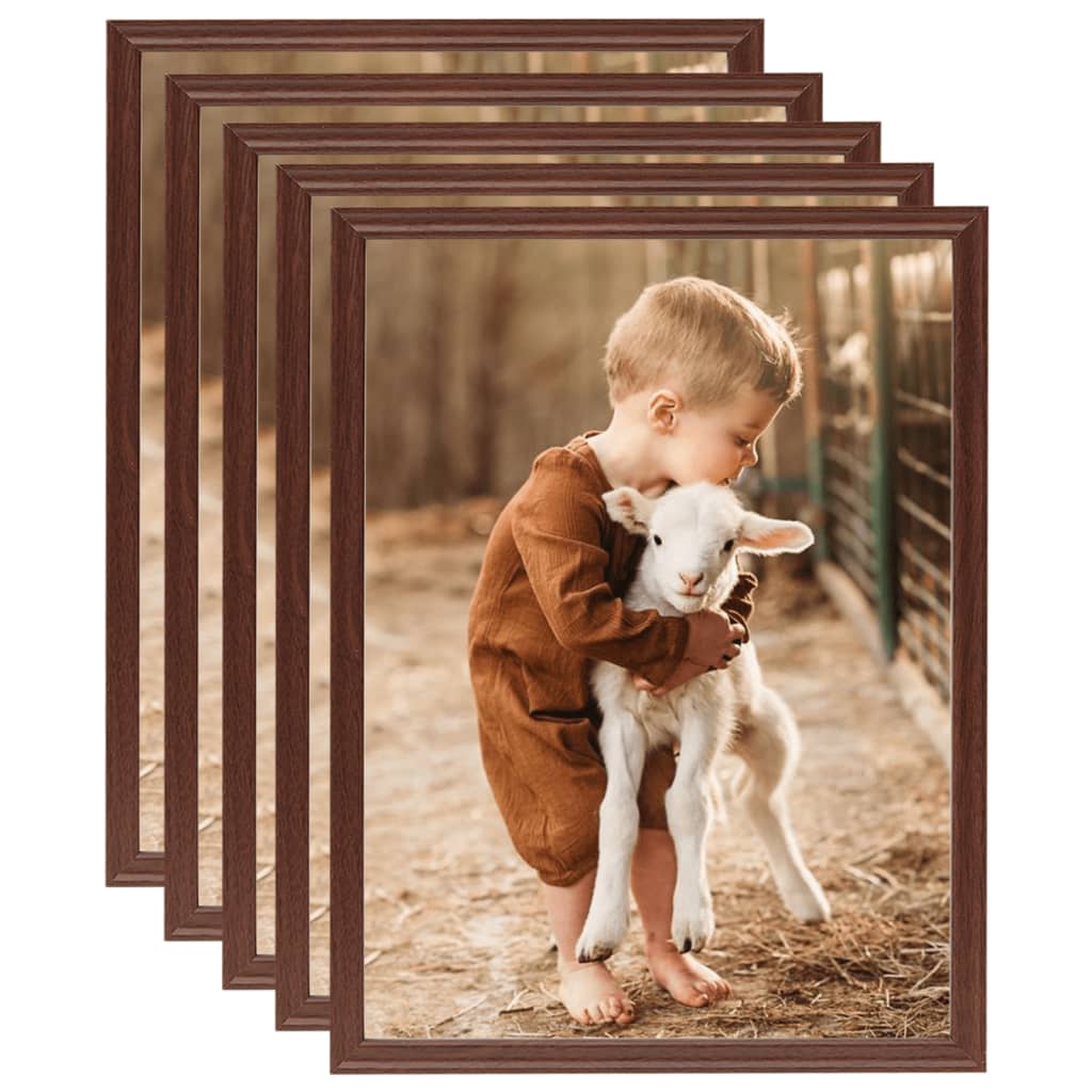Fotolijsten 5 St Voor Wand 50X60 Cm Mdf Bruin