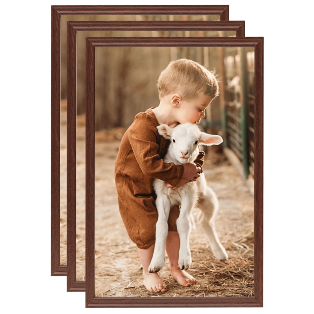 Fotolijsten 3 St Voor Wand Of Tafel 59,4X84 Cm Mdf Bruin