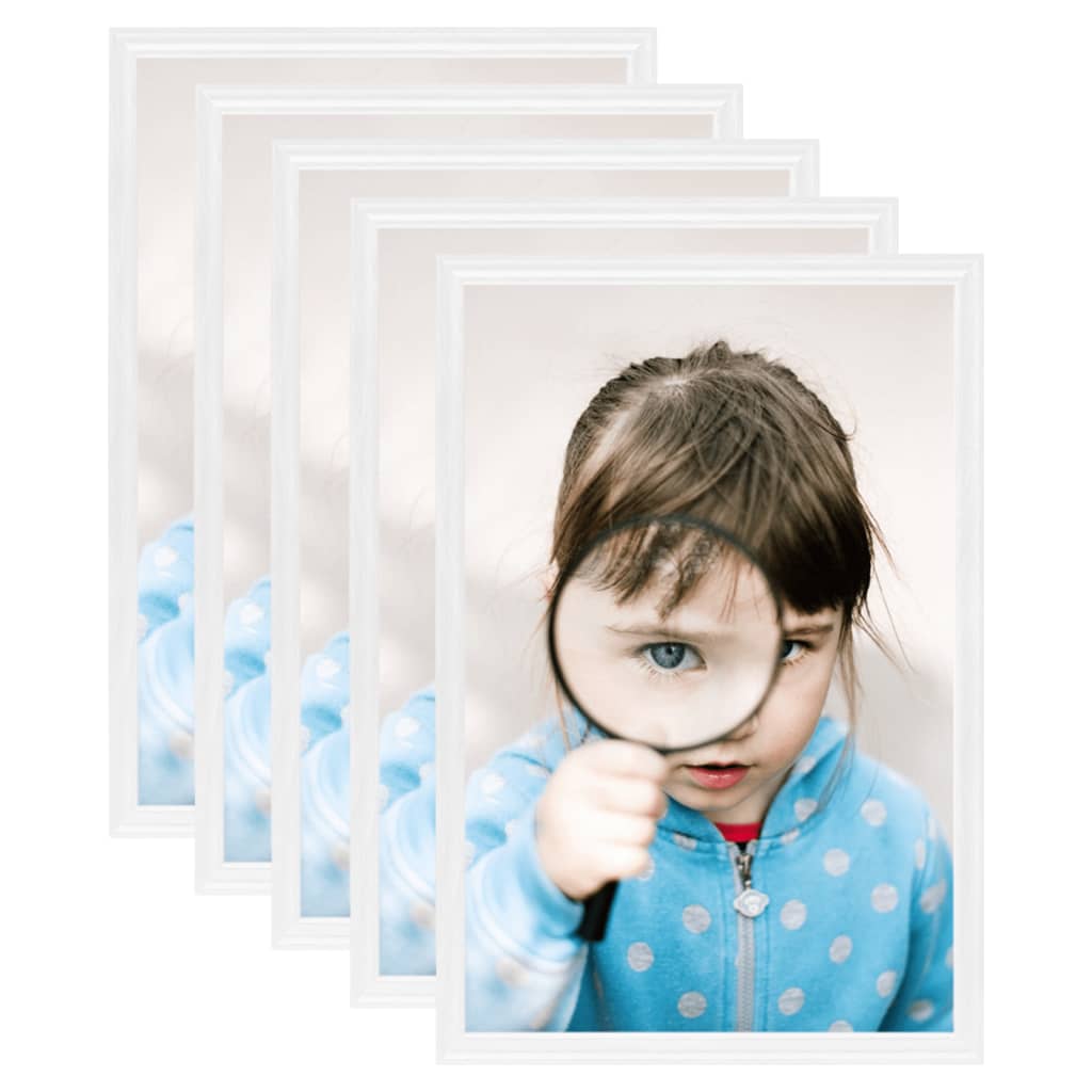 Fotolijsten 5 St Voor Wand Of Tafel 10X15 Cm Mdf Wit