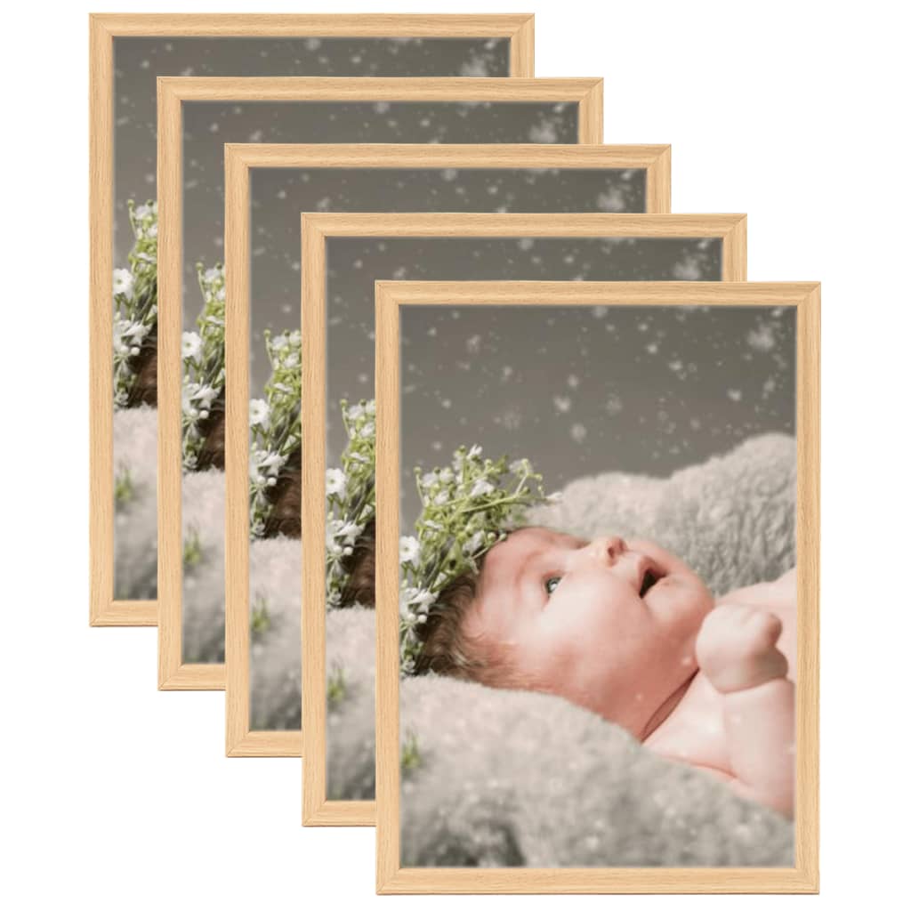 Fotolijsten 5 St Voor Tafel 10X15 Cm Lichteikenkleurig