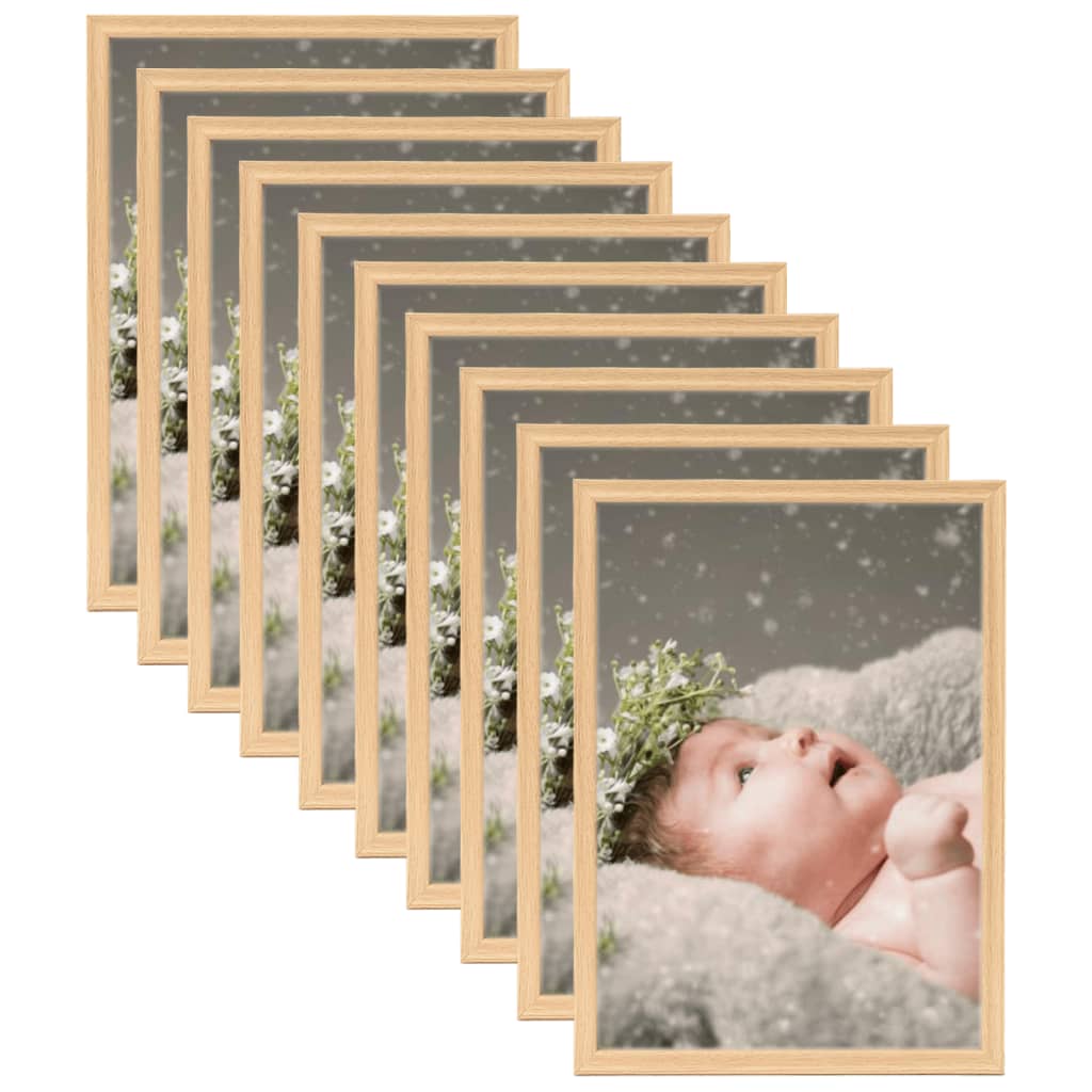 Fotolijsten 10 St Voor Tafel 10X15 Cm Lichteikenkleurig