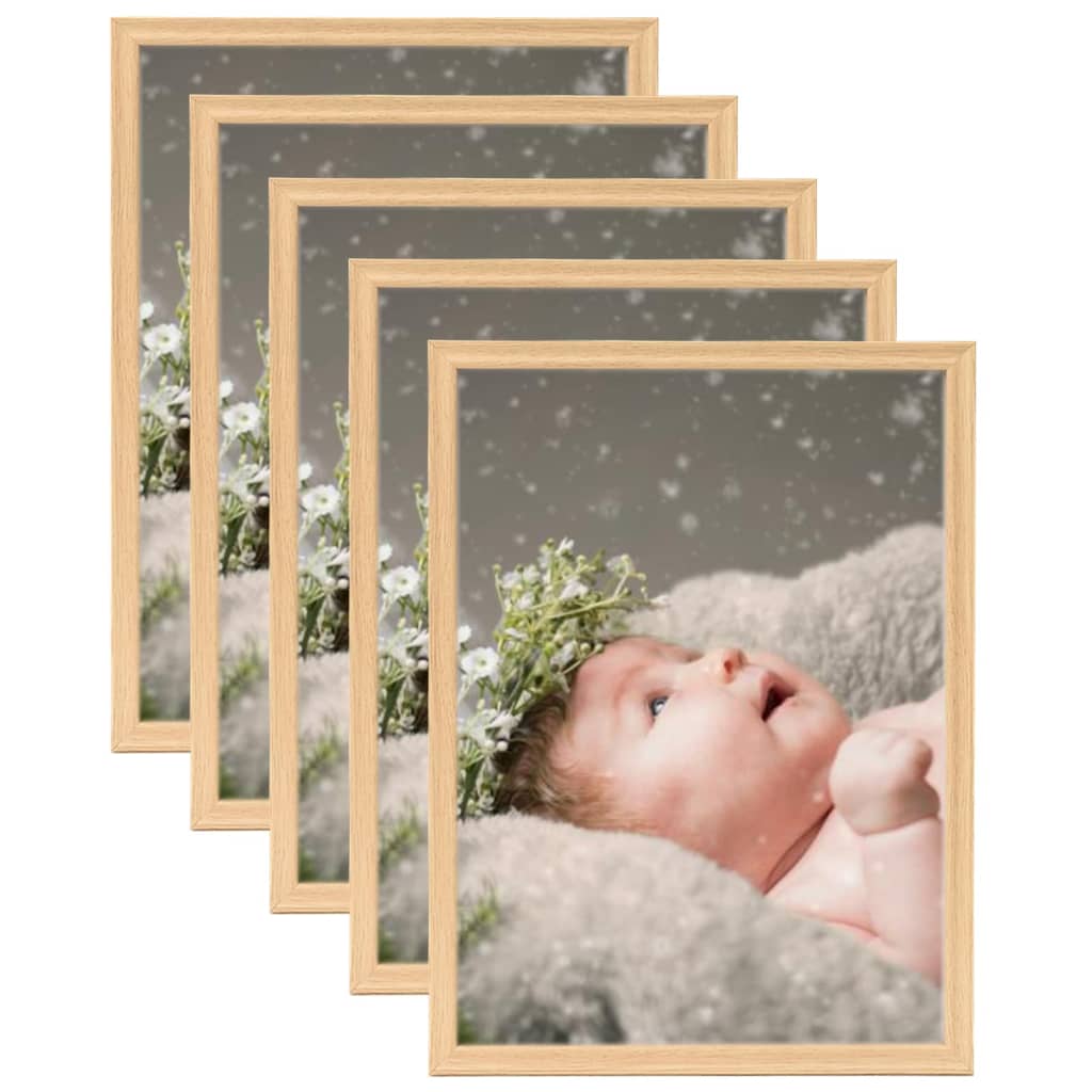 Fotolijsten 5 St Voor Tafel 13X18 Cm Lichteikenkleurig