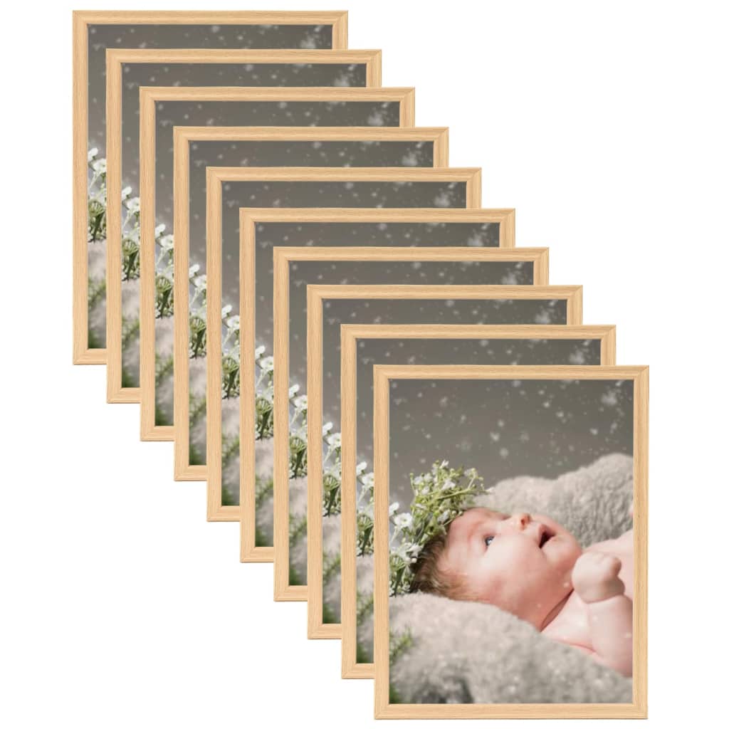 Fotolijsten 10 St Voor Wand Of Tafel 18X24 Cm Lichteikenkleurig