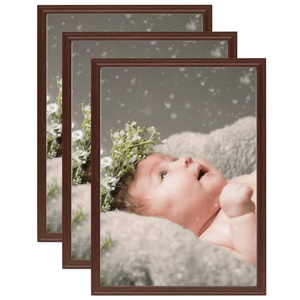 Fotolijsten 3 St Voor Wand Of Tafel 15X21 Cm Donkerrood