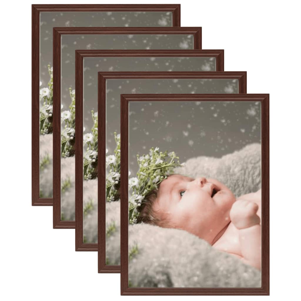 Fotolijsten 5 St Voor Wand Of Tafel 15X21 Cm Donkerrood