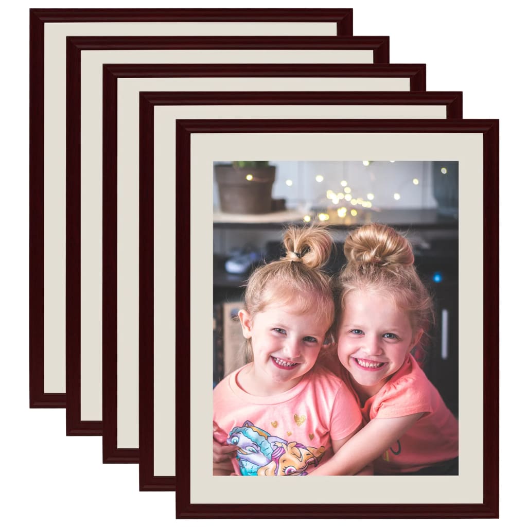 Fotolijsten 5 St Voor Wand Of Tafel 50X60 Cm Donkerrood