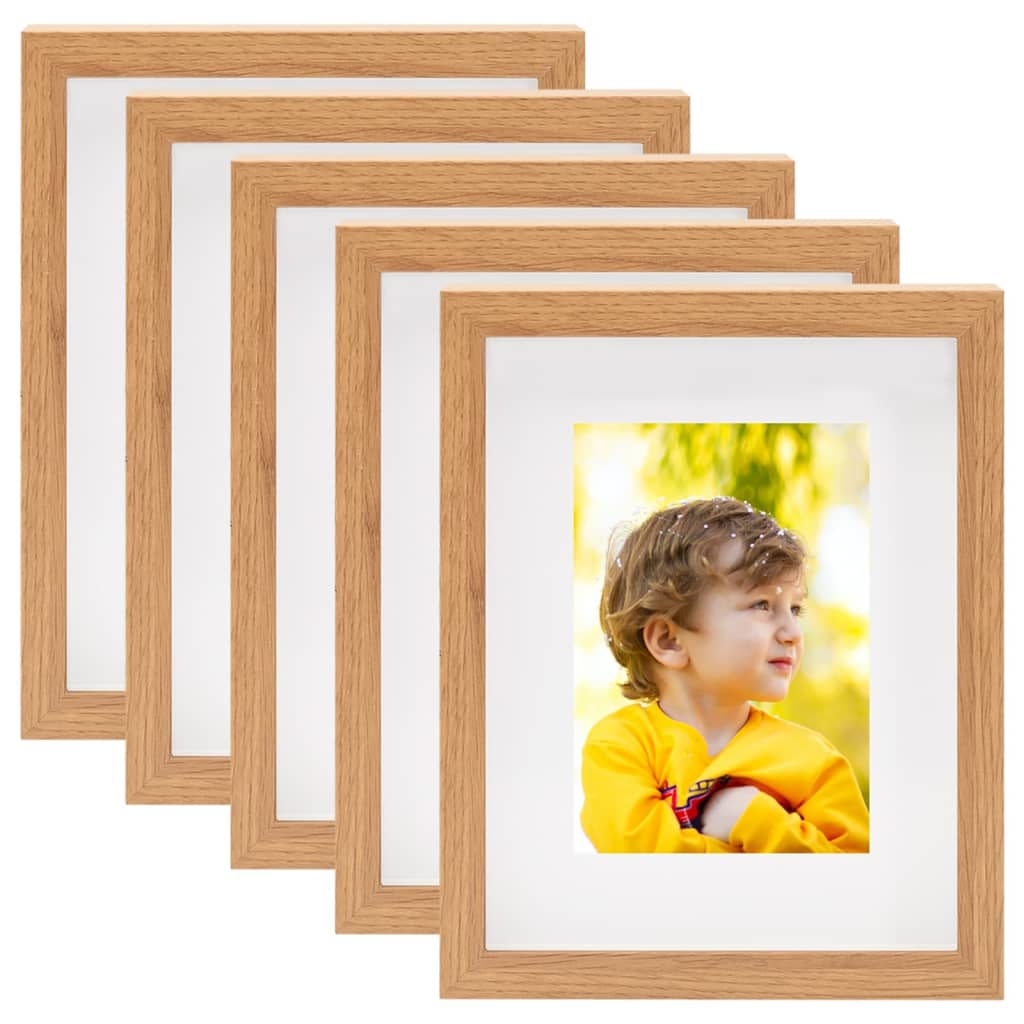 Fotolijsten 5 St Voor 13X18 Cm Foto 3D 20X25 Cm Eikenkleurig