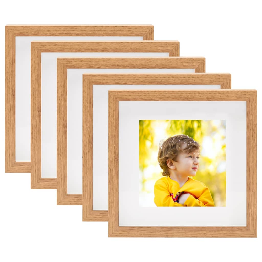Fotolijsten 5 St Voor 20X20 Cm Foto 3D 28X28 Cm Eikenkleurig