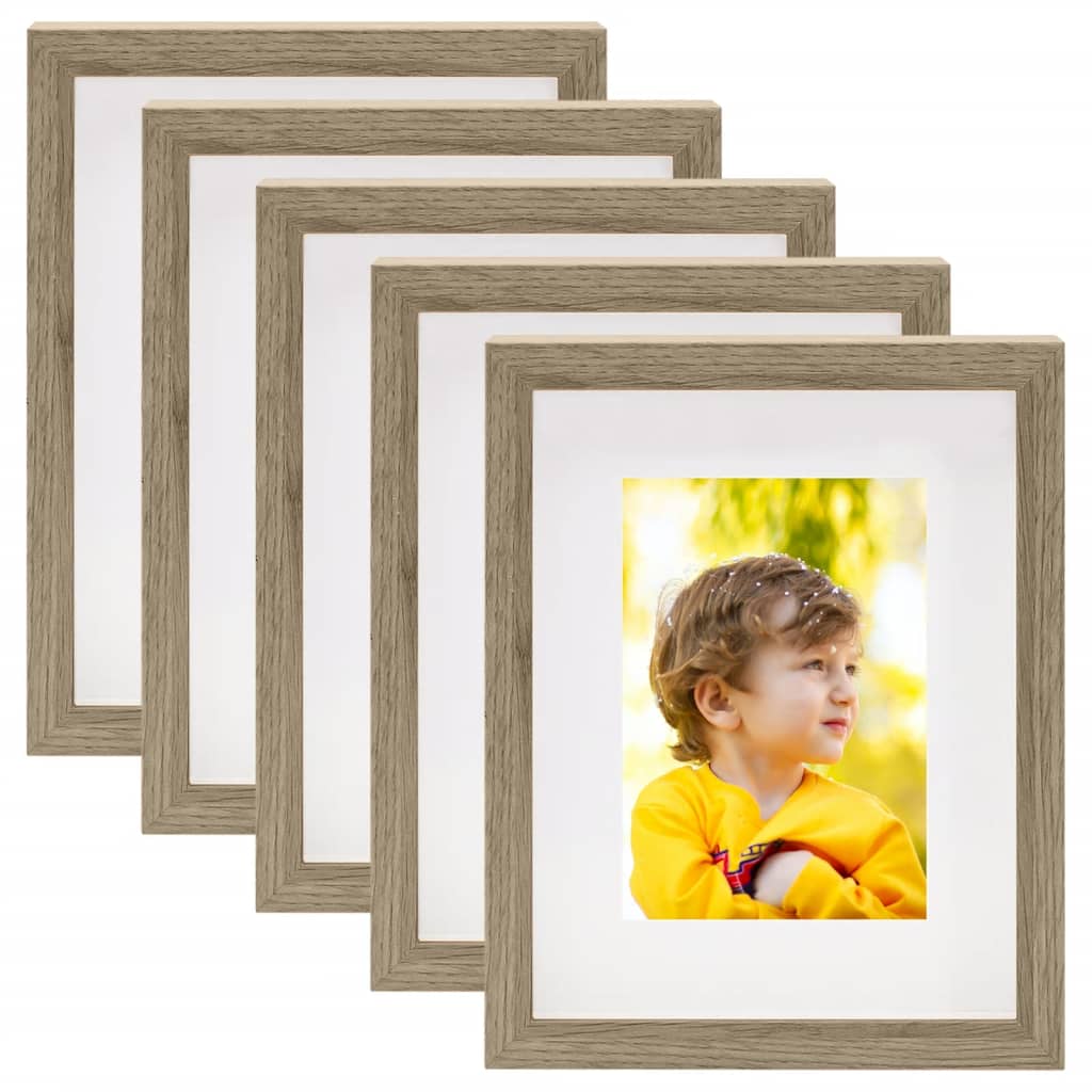 Fotolijsten 5 St Voor 13X18 Cm Foto 3D 20X25 Cm Donkerhoutkleur