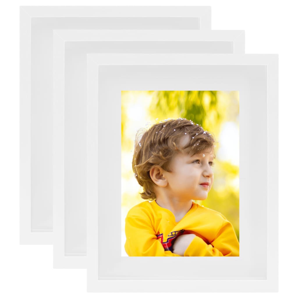 Fotolijsten 3 St Voor 15X20 Cm Foto 3D 21X29,7 Cm Wit