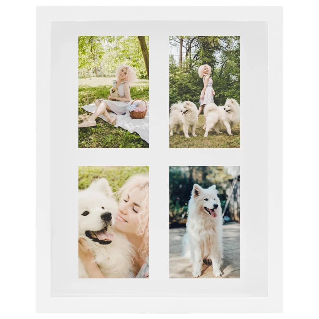 Fotolijsten 5 St Voor 4X(10X15 Cm) Foto 3D 28X35 Cm Wit