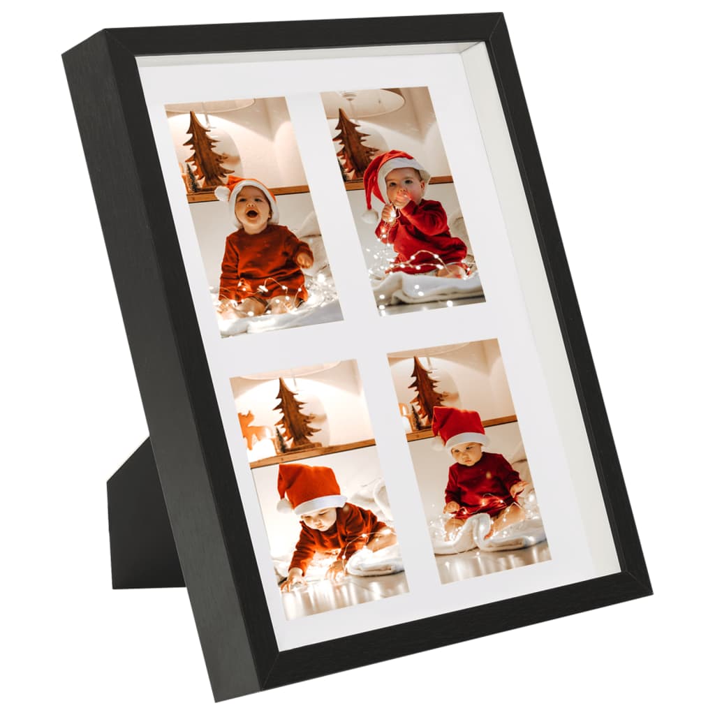 Fotolijsten 3 St Voor 4X(10X15 Cm) Foto 3D 28X35 Cm Zwart