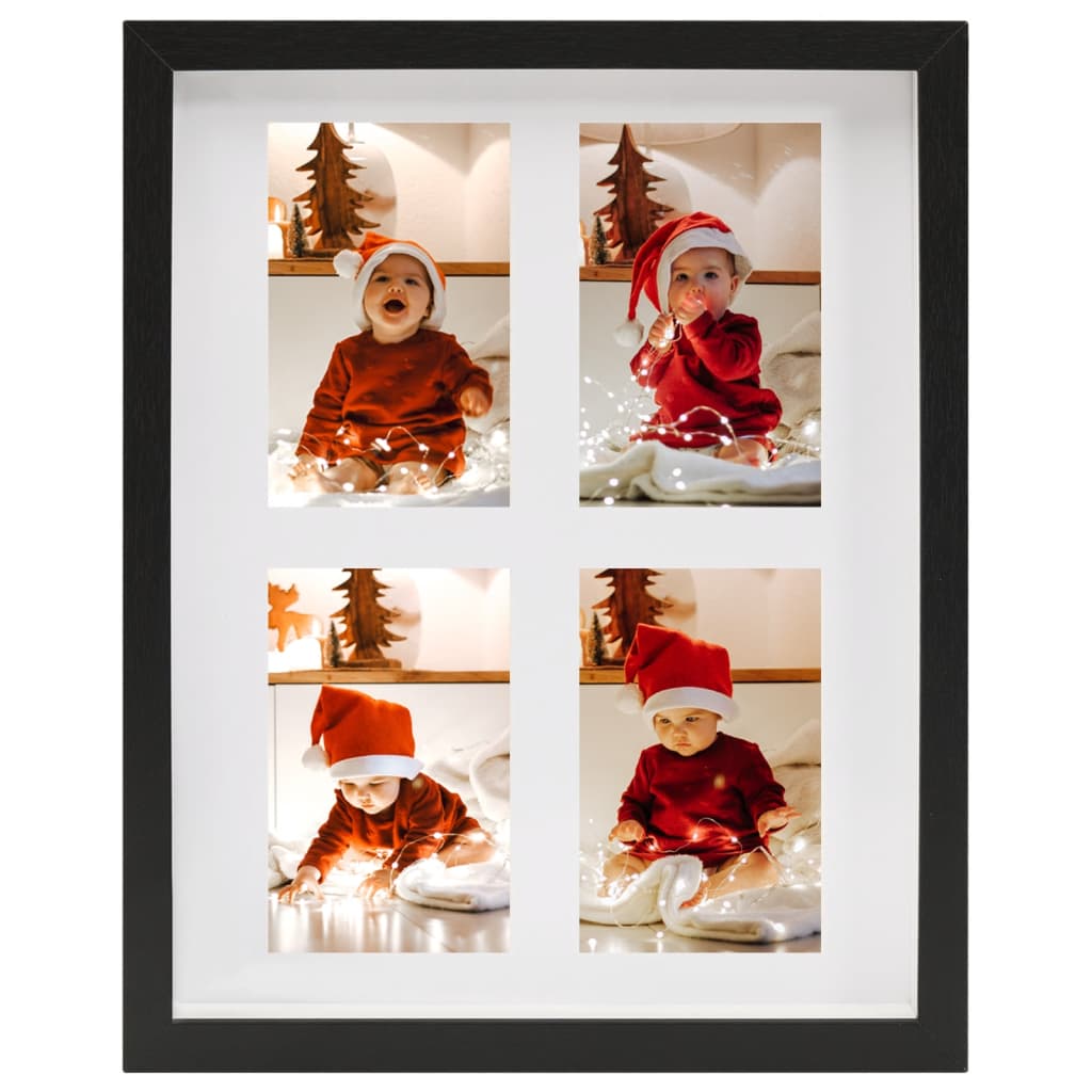Fotolijsten 3 St Voor 4X(10X15 Cm) Foto 3D 28X35 Cm Zwart