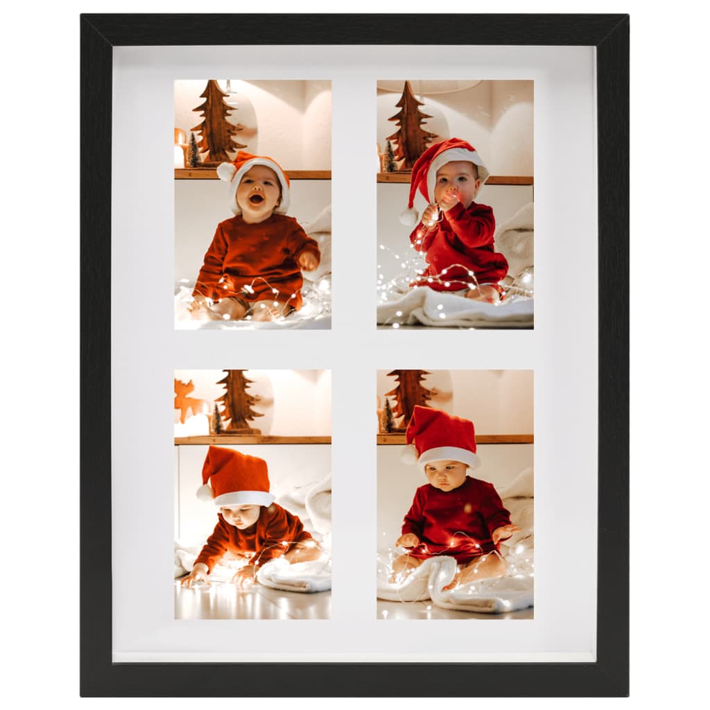 Fotolijsten 5 St Voor 4X(10X15 Cm) Foto 3D 28X35 Cm Zwart