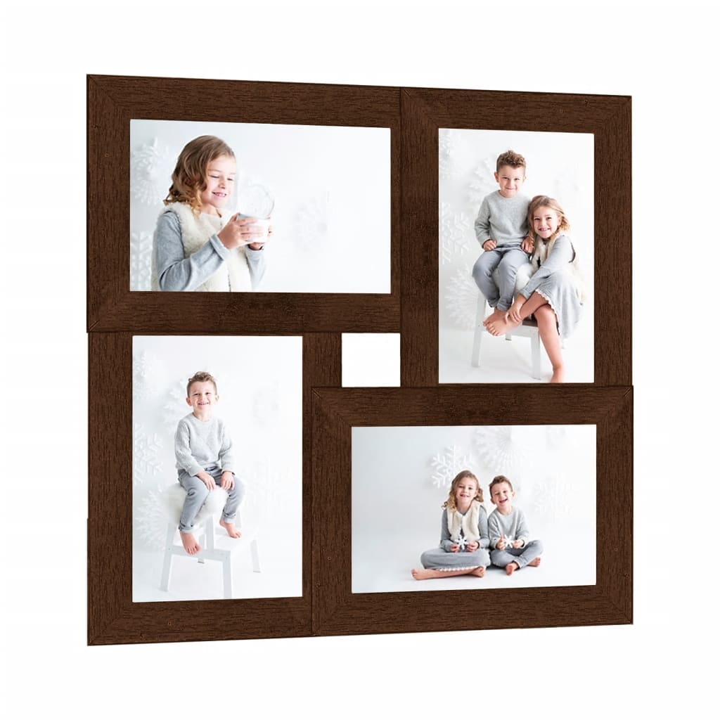 Fotolijst Voor 4X(13X18 Cm) Foto Mdf Donkerbruin