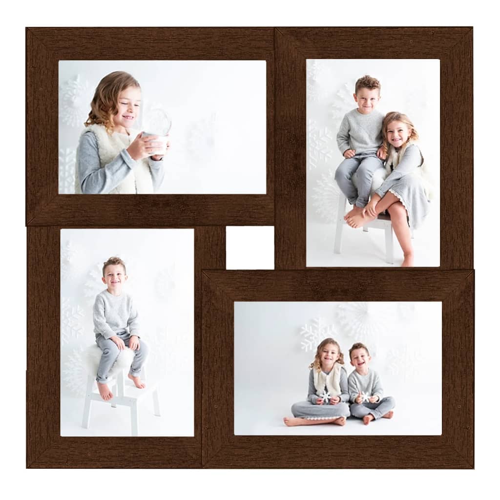Fotolijst Voor 4X(13X18 Cm) Foto Mdf Donkerbruin