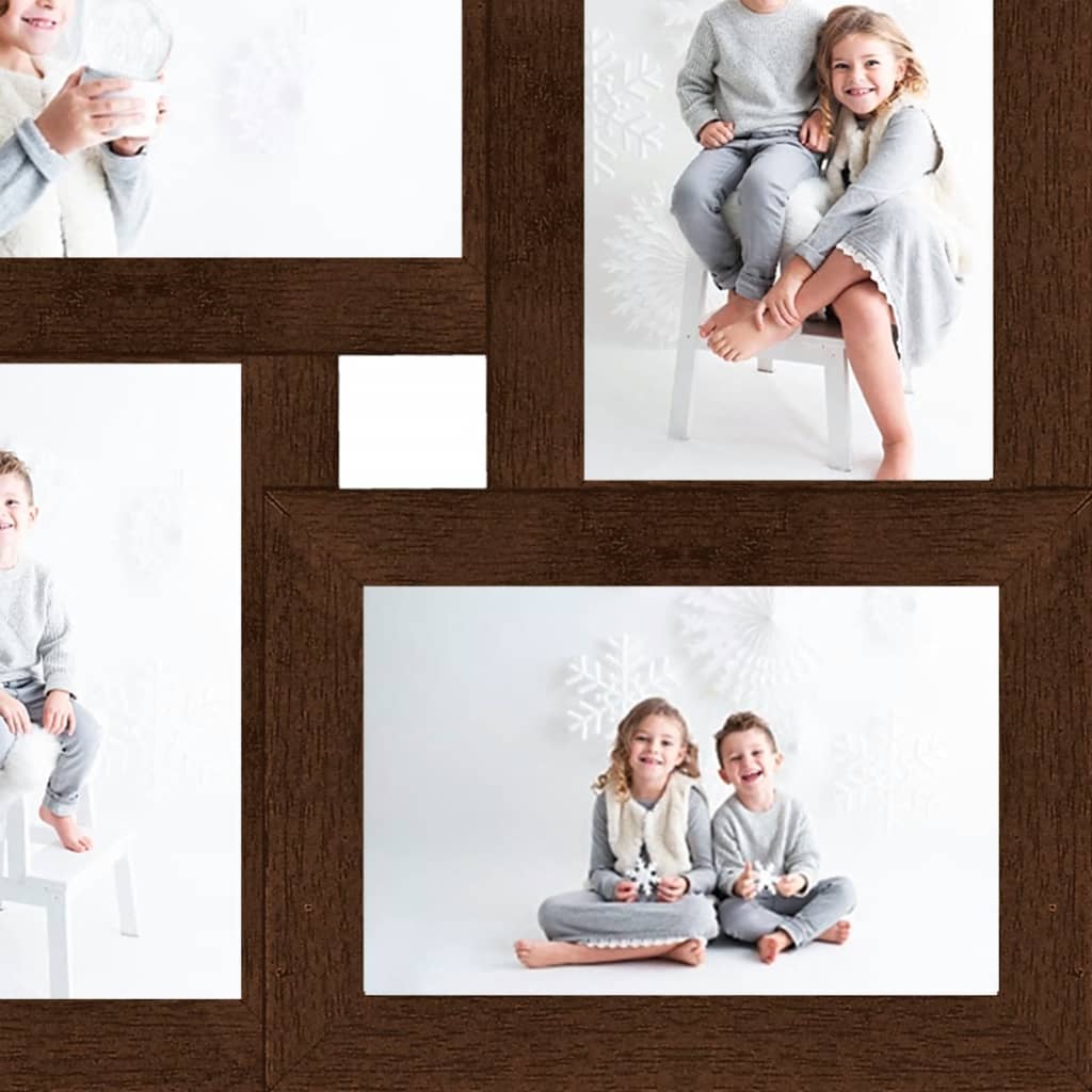 Fotolijst Voor 4X(13X18 Cm) Foto Mdf Donkerbruin