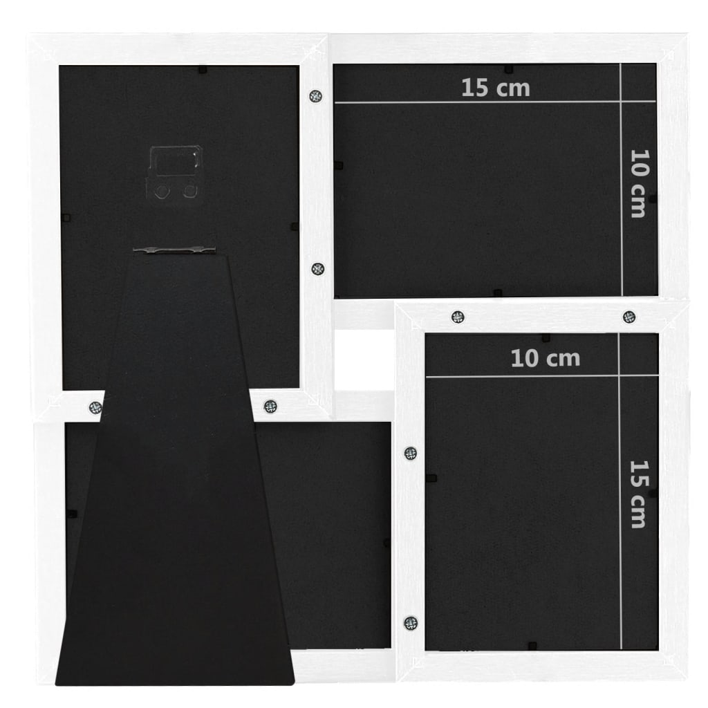 Fotolijst Voor 4X(10X15 Cm) Foto Mdf Wit