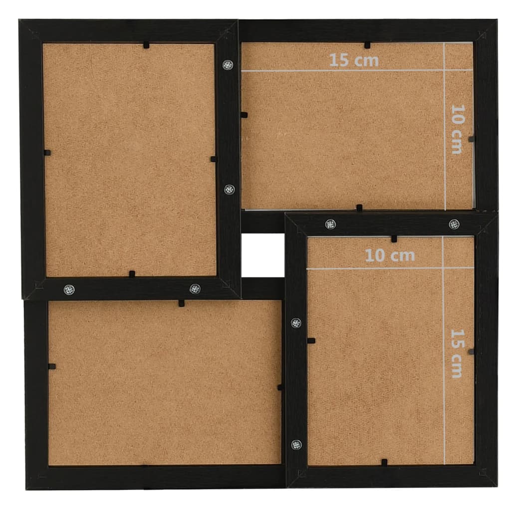 Fotolijst Voor 4X(10X15 Cm) Foto Mdf Zwart