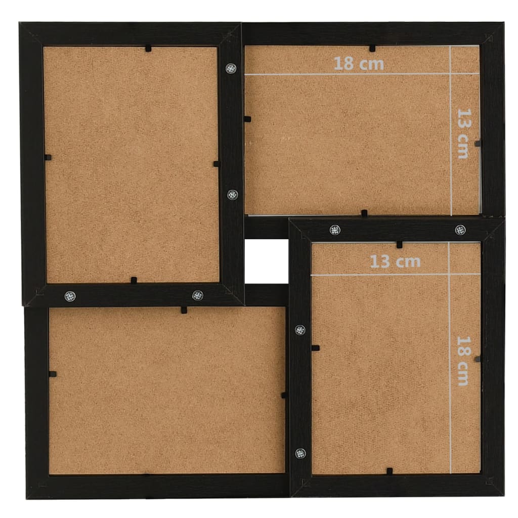 Fotolijst Voor 4X(13X18 Cm) Foto Mdf Zwart