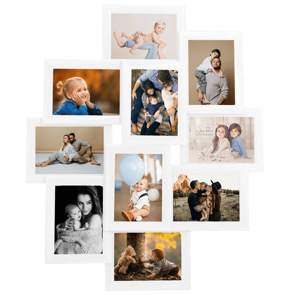 Fotolijst Voor 10X(10X15 Cm) Foto Mdf Wit