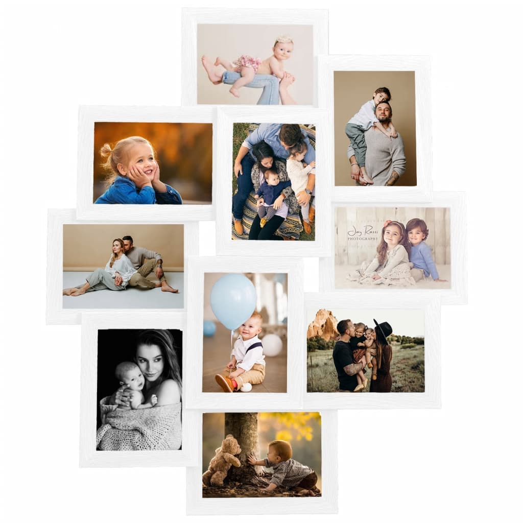 Fotolijst Voor 10X(13X18 Cm) Foto Mdf Wit