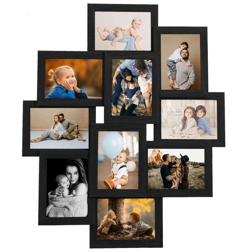 Fotolijst Voor 10X(10X15 Cm) Foto Mdf Zwart