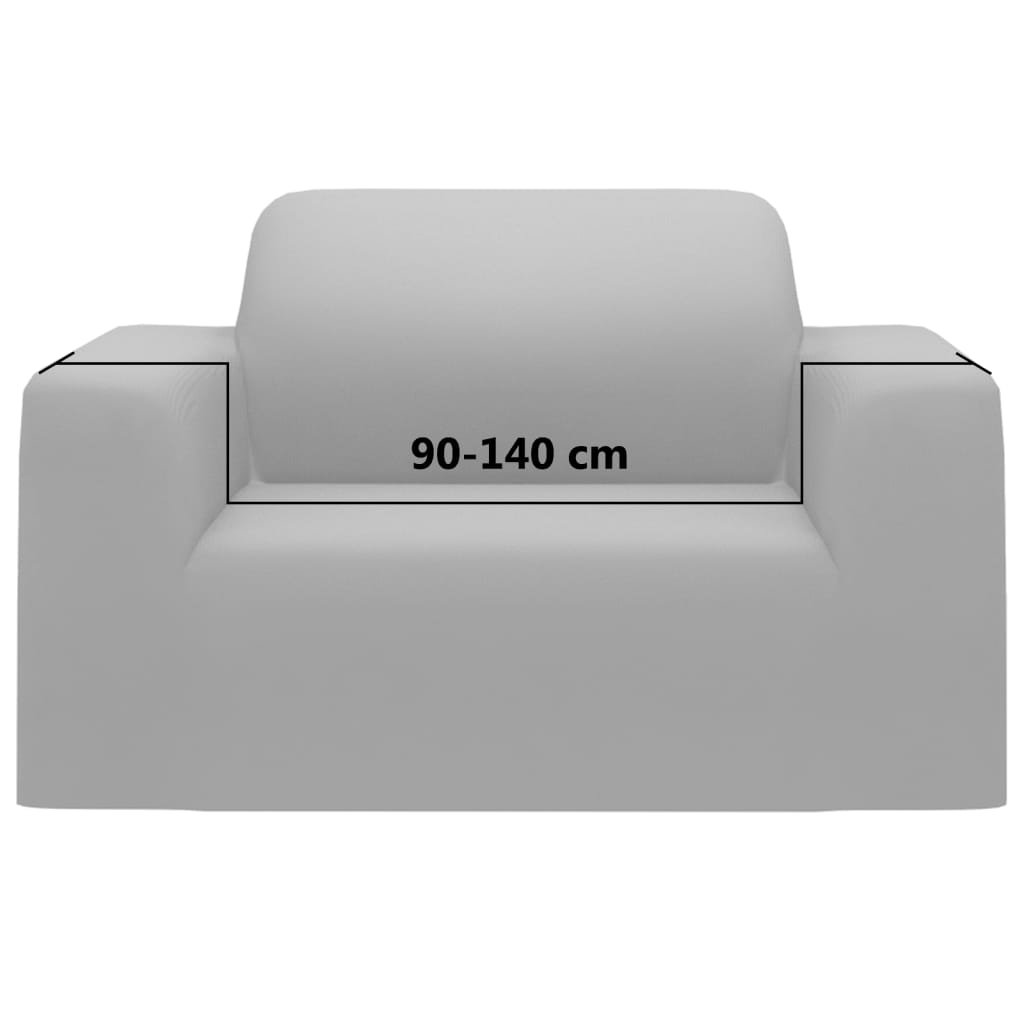Stretch Meubelhoes Voor Bank Grijs Polyester Jersey
