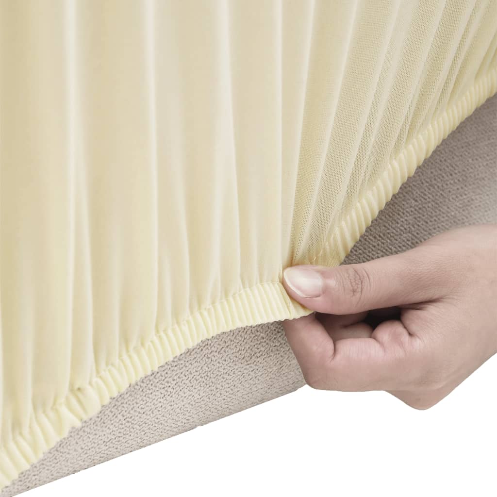 Tweezitsbankhoes Stretch Polyester Jersey Crèmekleurig