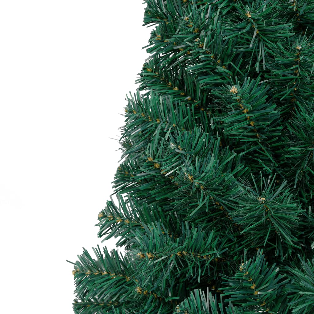 Kunstkerstboom Met Led's En Standaard Half 180 Cm Pvc Groen