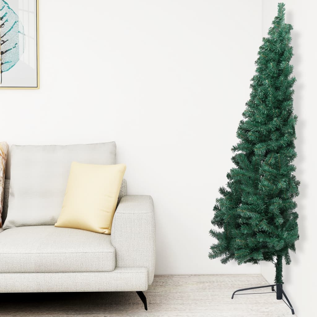 Kunstkerstboom Met Led's En Standaard Half 240 Cm Pvc Groen