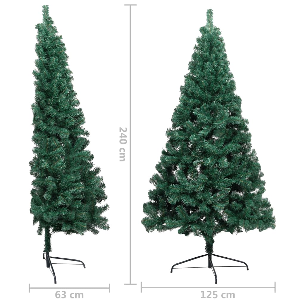 Kunstkerstboom Met Led's En Standaard Half 240 Cm Pvc Groen