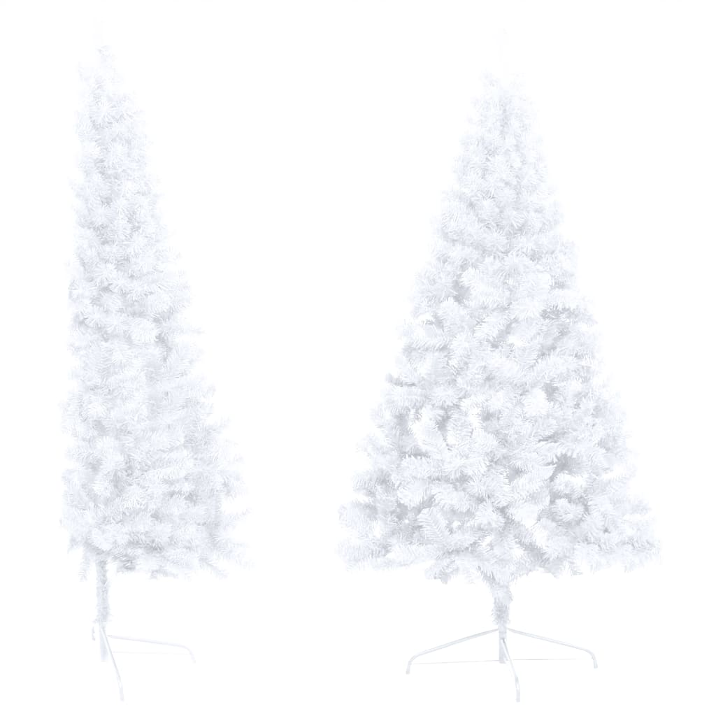 Kunstkerstboom Met Led's En Standaard Half 150 Cm Pvc Wit