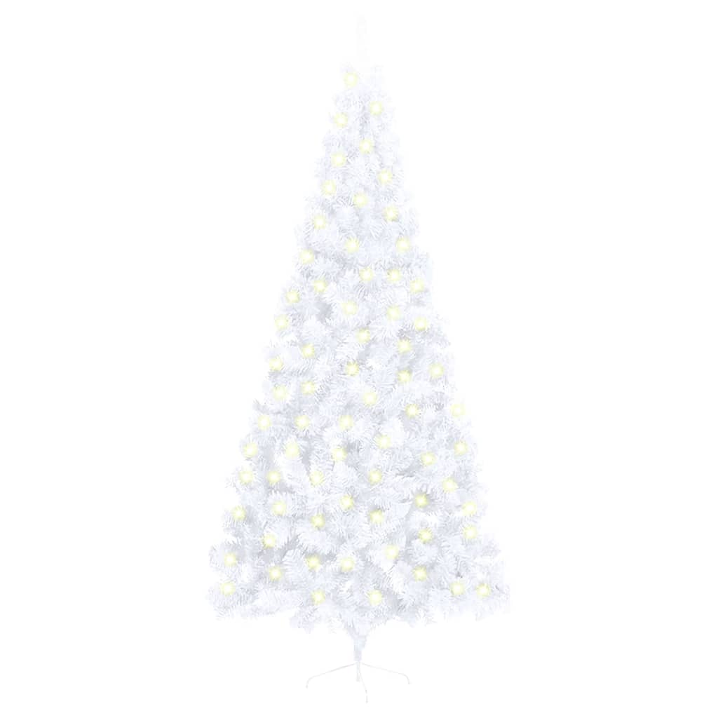 Kunstkerstboom Met Led's En Standaard Half 240 Cm Pvc Wit