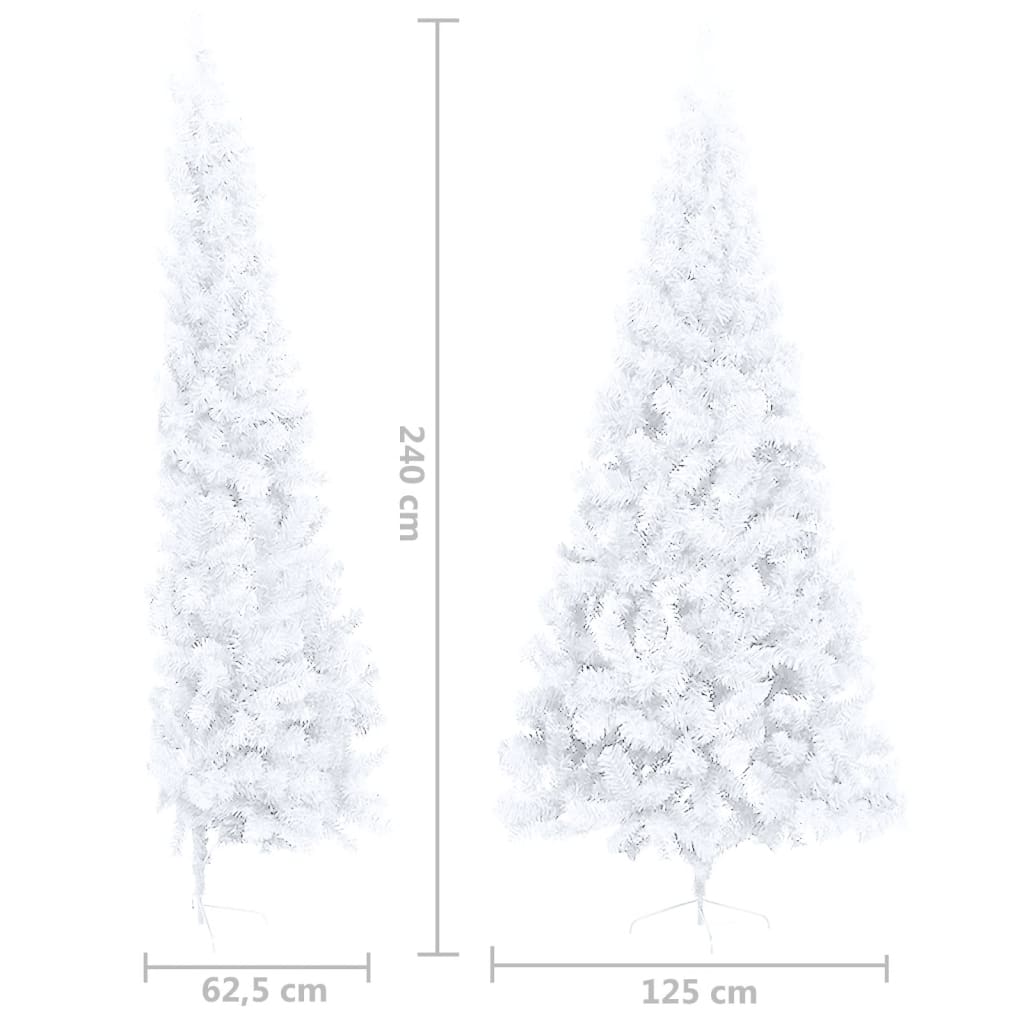 Kunstkerstboom Met Led's En Standaard Half 240 Cm Pvc Wit