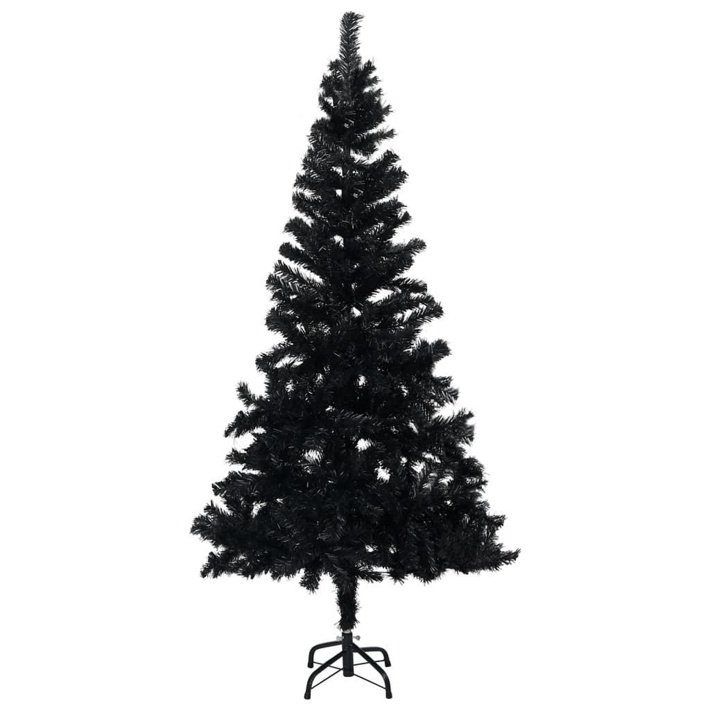 Kunstkerstboom Met Led's En Standaard 120 Cm Pvc Zwart