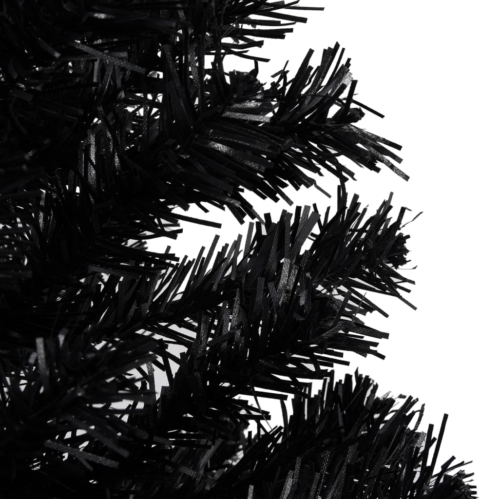 Kunstkerstboom Met Led's En Standaard 120 Cm Pvc Zwart