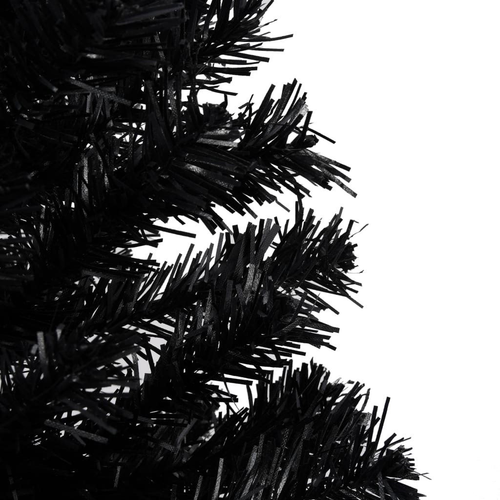 Kunstkerstboom Met Led's En Standaard 180 Cm Pvc Zwart