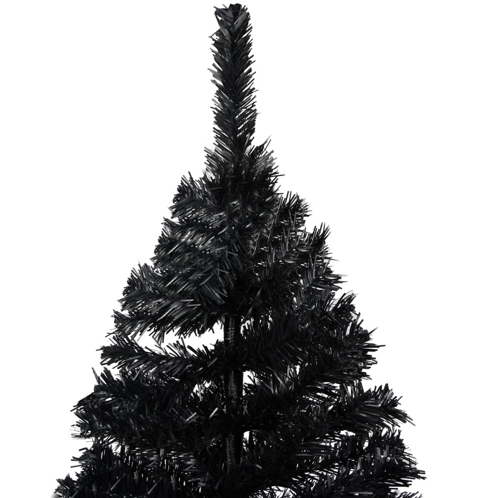 Kunstkerstboom Met Led's En Standaard 180 Cm Pvc Zwart