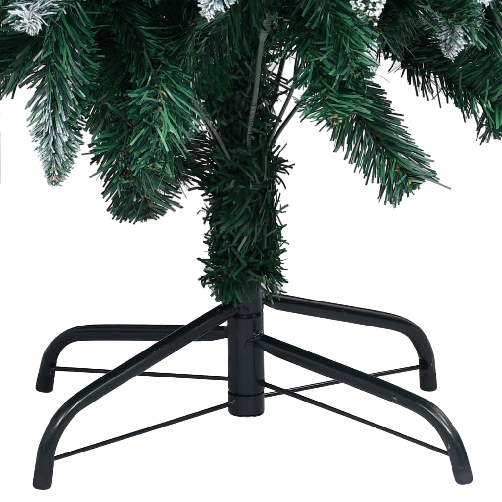 Kunstkerstboom Met Led's En Dennenappels En Witte Sneeuw 180 Cm