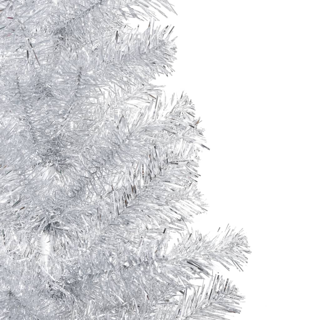 Kunstkerstboom Met Led's En Kerstballen 150 Cm Pet Zilverkleur