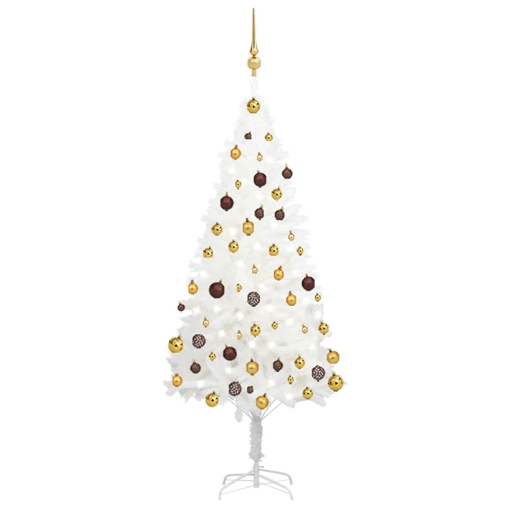 Kunstkerstboom Met Led's En Kerstballen 150 Cm Wit