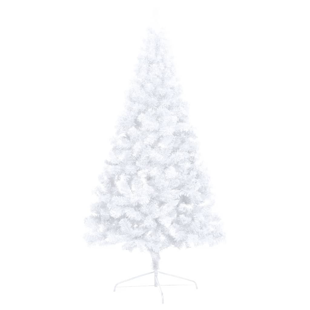 Kunstkerstboom Half Met Led's En Kerstballen 210 Cm Wit