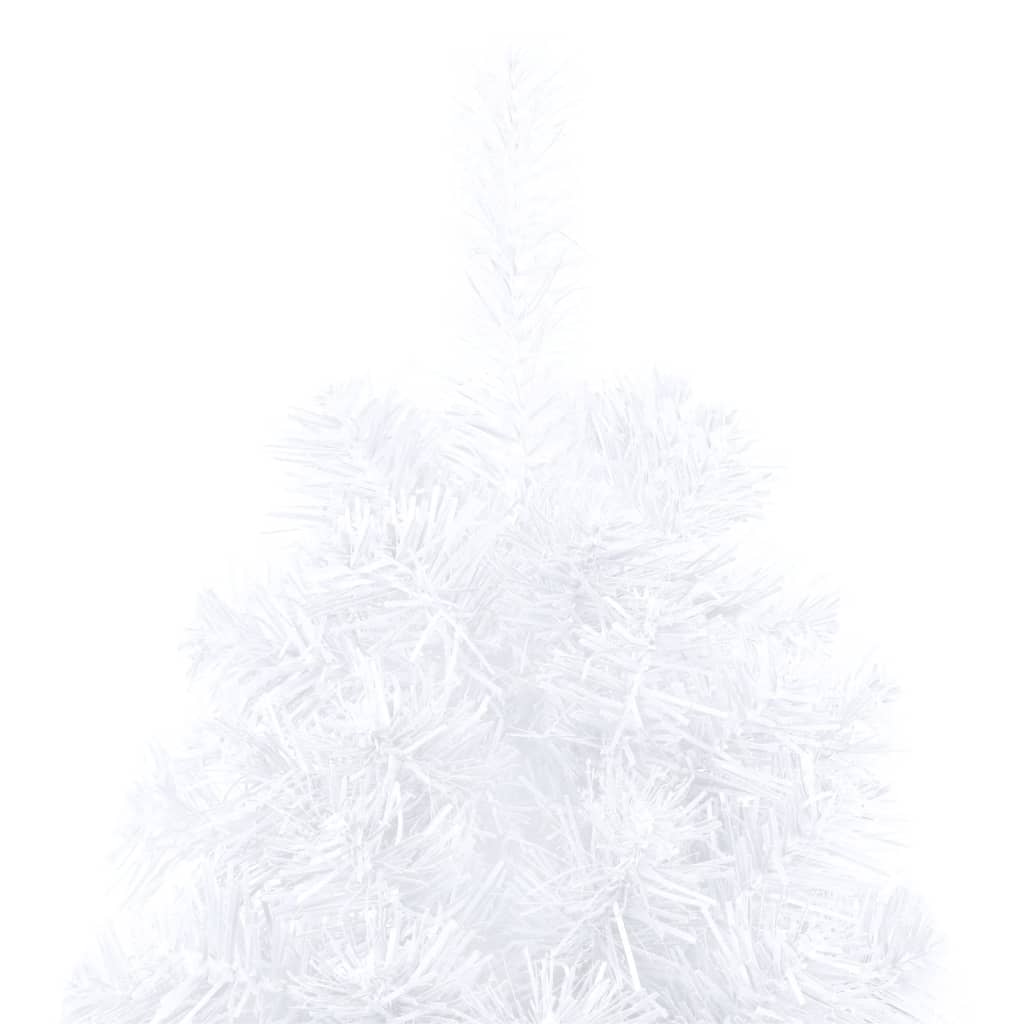 Kunstkerstboom Met Led's En Kerstballen Half 240 Cm Wit