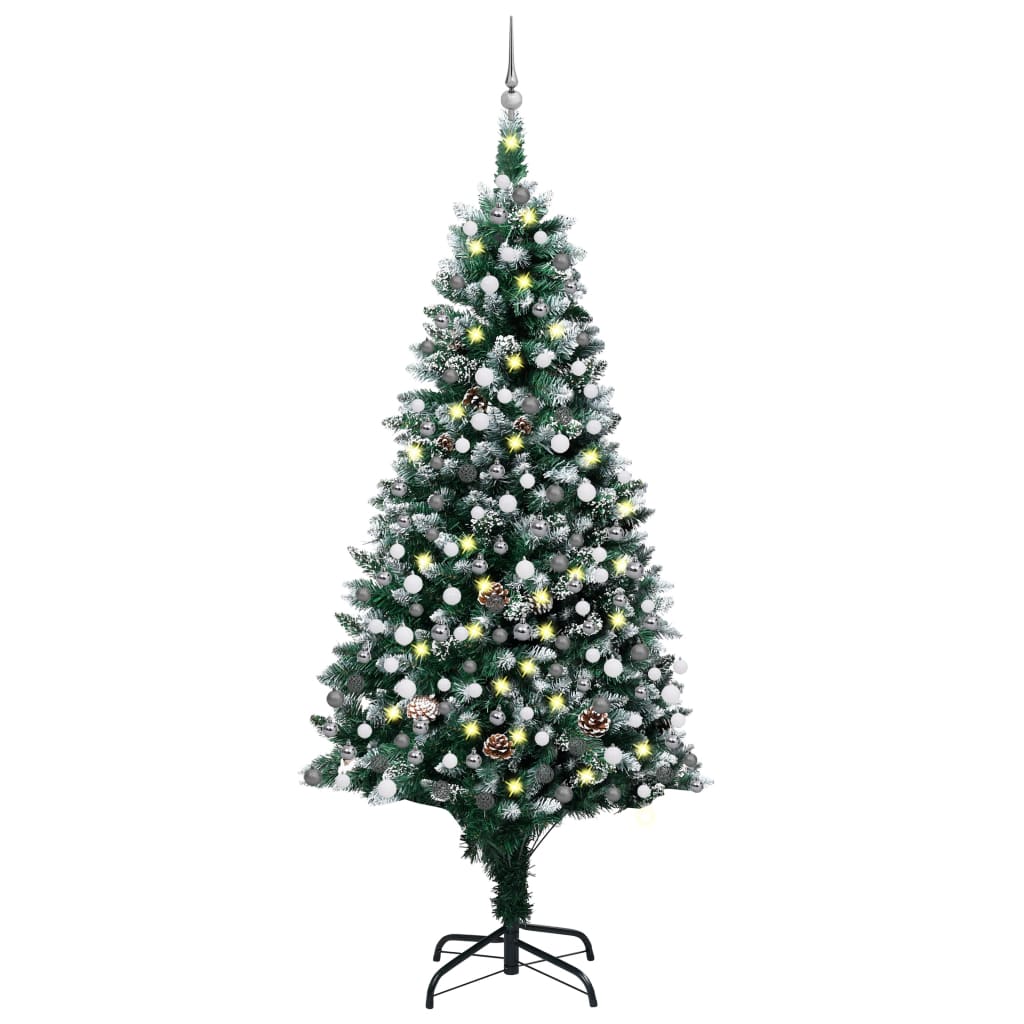 Kunstkerstboom Met Led's, Kerstballen En Dennenappels 210 Cm