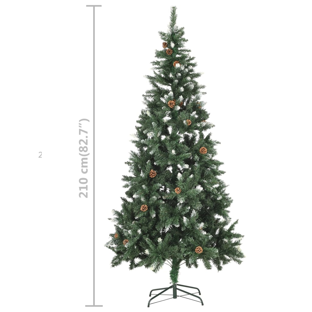 Kunstkerstboom Met Led's En Dennenappels 210 Cm