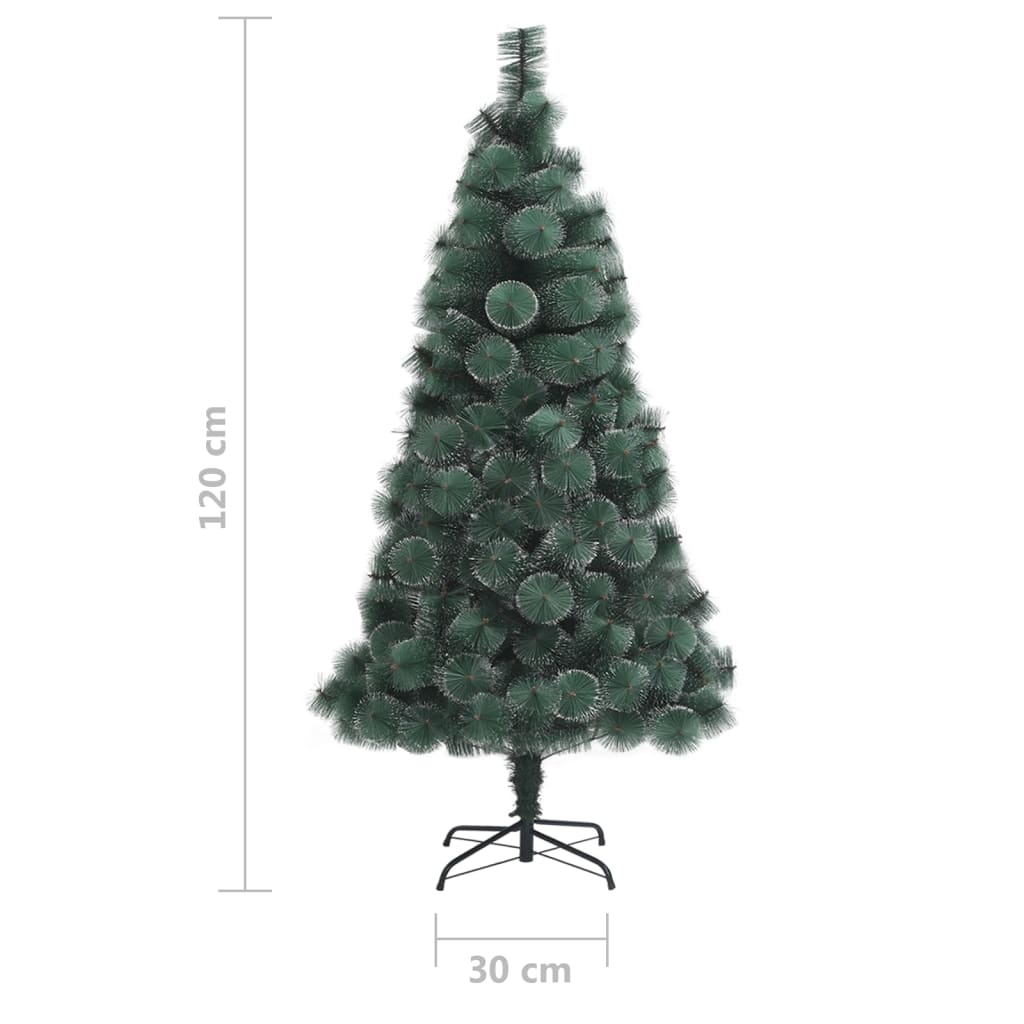 Kunstkerstboom Met Led's En Kerstballen 120 Cm Pvc En Pe Groen