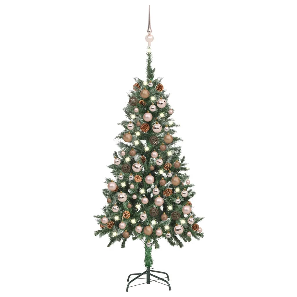 Kunstkerstboom Met Led's, Kerstballen En Dennenappels 150 Cm