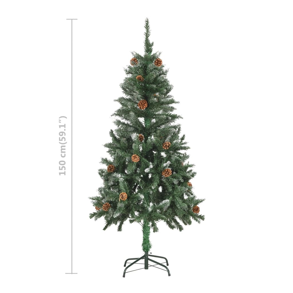 Kunstkerstboom Met Led's, Kerstballen En Dennenappels 150 Cm