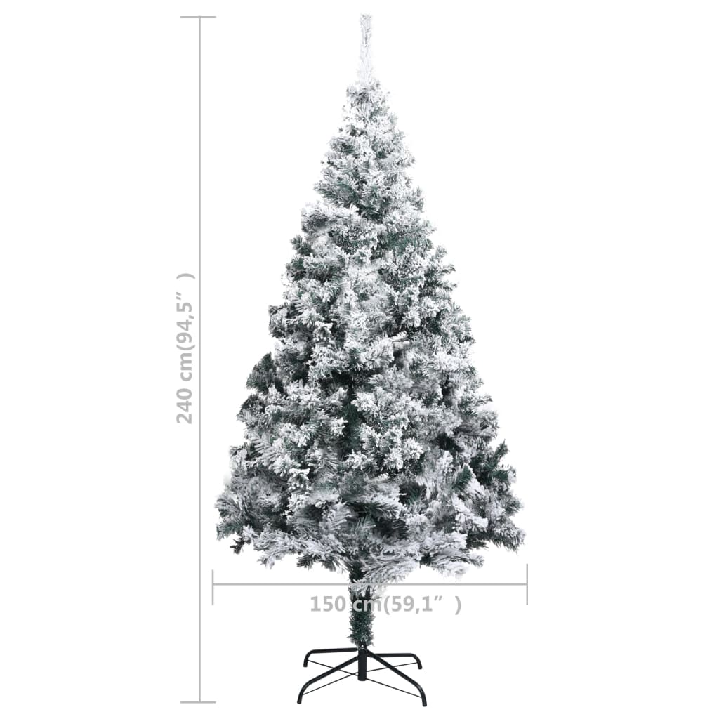Kunstkerstboom Met Led's En Kerstballen 240 Cm Pvc Groen